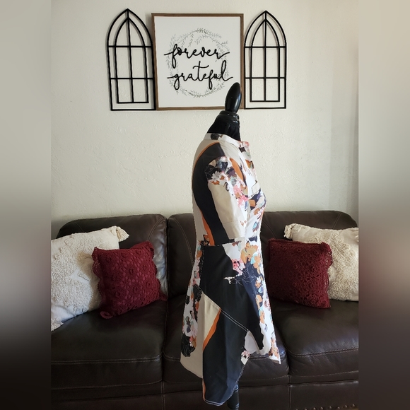 3.1 Philip Lim Target Multi Media Floral Boho Print Full Zip Dress Size XS Retro - Picture 9 of 11